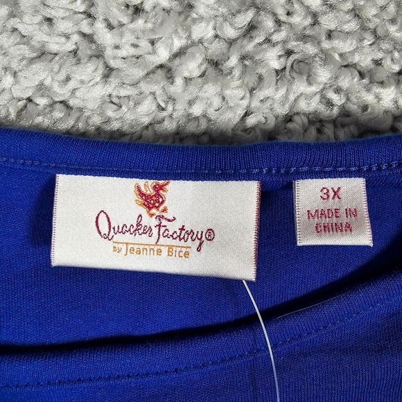 Quacker Factory Shirt Women 3X Blue Halloween Graphic Long Sleeve Trick or Treat - Picture 6 of 13